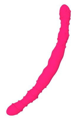 Двусторонний фаллоимитатор SILICONE DOUBLE DONG - 33,5 см, цвет: розовый