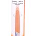 Вибратор Long John Realistic Thrusting Vibrator с функцией толкания - 20 см, цвет: телесный