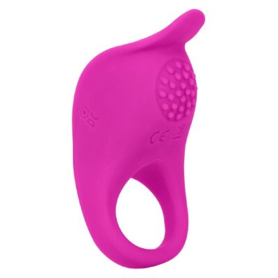 Эрекционное виброкольцо Silicone Rechargeable Teasing Enhancer, цвет: ярко-розовый