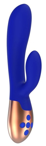 Вибратор Exquisite с подогревом - 20,5 см, цвет: синий