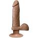 Вибратор-мулат с мошонкой и присоской The Realistic Cock Vibrating 6”- 21,6 см.