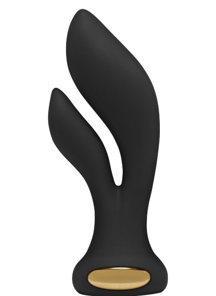 Вибромассажер Aura Double Stimulator - 14,5 см, цвет: черный