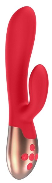 Вибратор Exquisite с подогревом - 20,5 см, цвет: красный