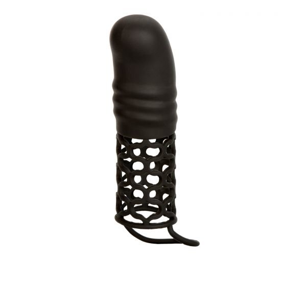 Удлиняющая насадка на пенис Silicone 2 Extension - 14,5 см, цвет: черный