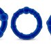 Набор из 3 эрекционных колец Stay Hard Beaded Cockrings, цвет: синий