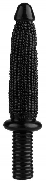 Анальный реалистичный стимулятор Кукуруза - 33,5 см, цвет: черный