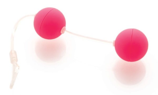 Вагинальные шарики на прозрачной сцепке, цвет: розовый