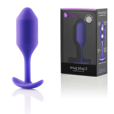 Пробка для ношения b-Vibe Snug Plug 2, цвет: фиолетовый