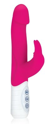 Вибратор с крупной головкой JUMPING BULLETS - 21 см, цвет: розовый