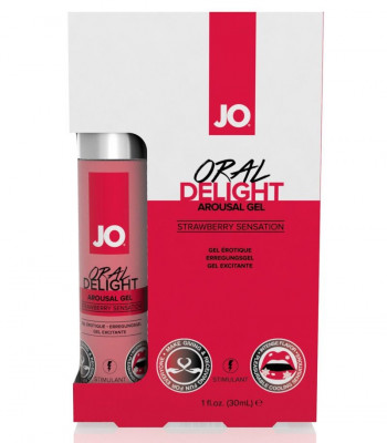 Клубничный лубрикант для оральных ласк JO Oral Delight Strawberry Sensation - 30 мл.