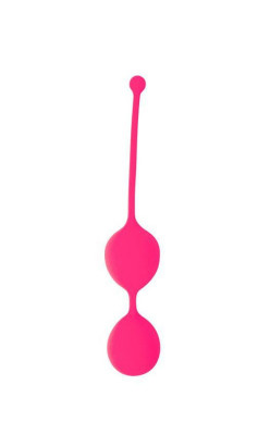 Двойные вагинальные шарики Cosmo с хвостиком для извлечения, цвет: розовый