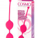 Двойные вагинальные шарики Cosmo с хвостиком для извлечения, цвет: розовый