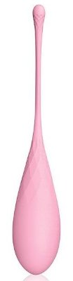 Каплевидный вагинальный шарик со шнурком, цвет: нежно-розовый
