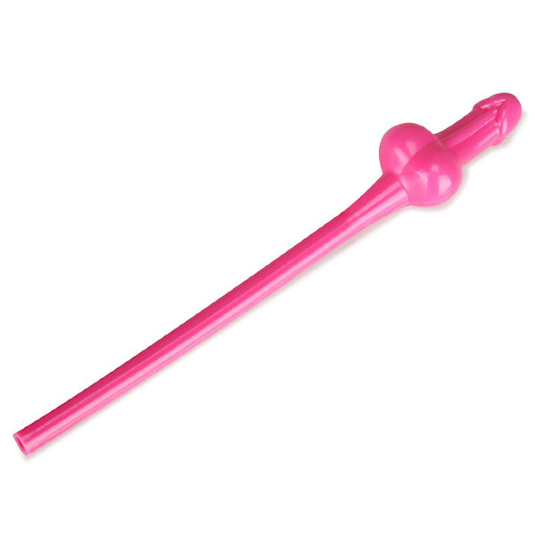 Трубочка для напитков в виде пениса, цвет: розовый