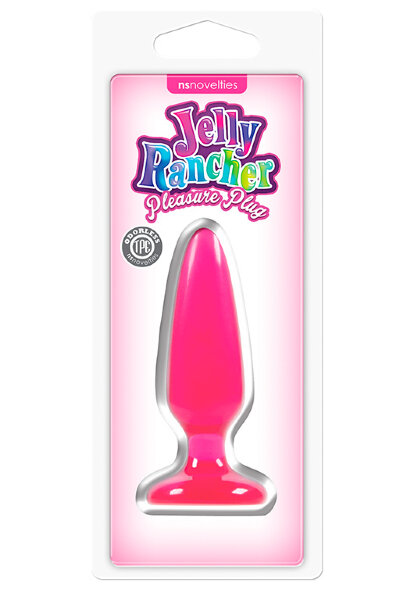 Анальная пробка Jelly Rancher Pleasure Plug Small, цвет: розовый - 10,2 см