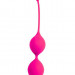 Двойные вагинальные шарики Cosmo с хвостиком, цвет: розовый