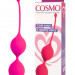 Двойные вагинальные шарики Cosmo с хвостиком, цвет: розовый