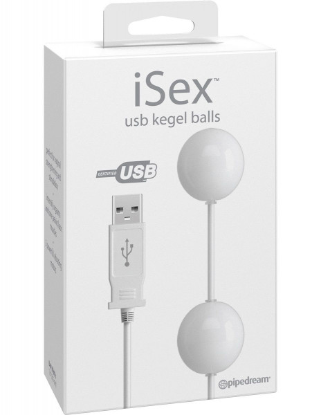 Вагинальные виброшарики Pipedream USB Kegel Balls, цвет: белый