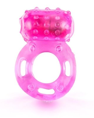 Гелевое эрекционное кольцо с вибропулей, цвет: розовый