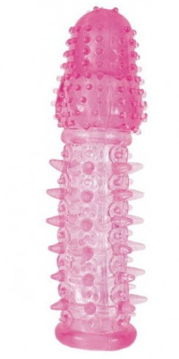 Закрытая насадка с шипами и точками, цвет: розовый - 13,5 см
