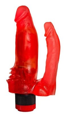 Анально-вагинальный вибратор №11 - 15,5 см, цвет: красный