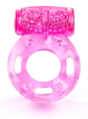Эрекционное кольцо с виброэлементом, цвет: розовый