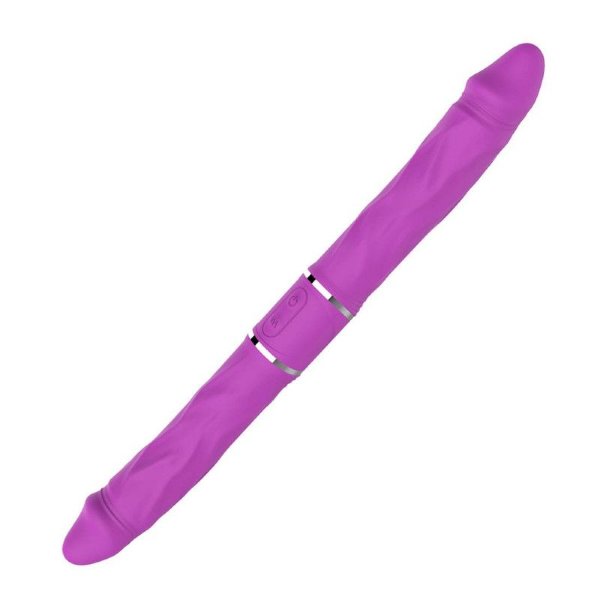 Двусторонний вибратор Nixon - 35 см, цвет: фиолетовый
