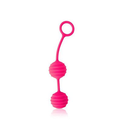 Вагинальные шарики с ребрышками Cosmo, цвет: розовый
