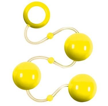 Анальные шарики Renegade Pleasure Balls, цвет: желтый