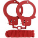 Наручники Bondx Metal Handcuffs Love Rope Set из листового металла в комплекте с веревкой, цвет: красный