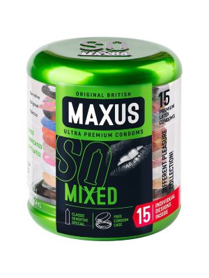 Презервативы в металлическом кейсе MAXUS Mixed - 15 шт.