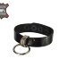 Лаковый кожаный браслет с подвесным колечком, цвет: черный