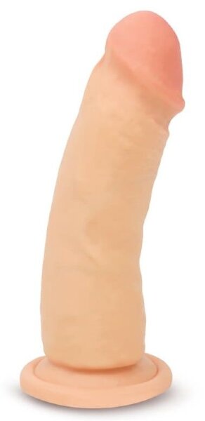 Реалистичный фаллоимитатор с присоской - 18,5 см, цвет: телесный