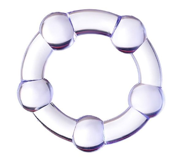Эрекционное кольцо на пенис с бусинами, цвет: фиолетовый