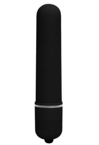 Вытянутая вибропуля - 10,2 см, цвет: черный