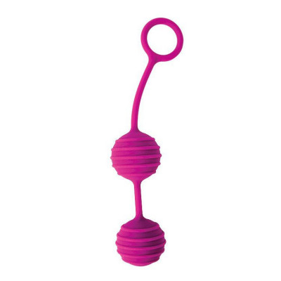 Вагинальные шарики с ребрышками Cosmo, цвет: ярко-розовый