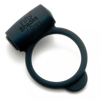 Эрекционное кольцо Vibrating Love Ring с вибрацией, цвет: темно-серый
