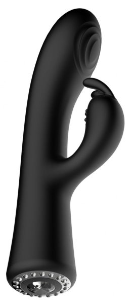 Вибромассажер-кролик Lux - 20 см, цвет: черный