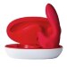 Вибратор Sense Max с клиторальным отростком - 16 см, цвет: красный
