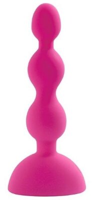 Анальный вибростимулятор Anal Beads S - 14,5 см, цвет: розовый