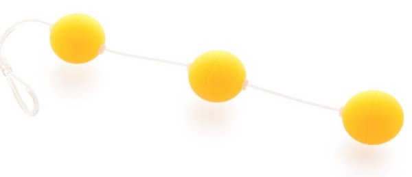 Анальная цепочка из 3 шариков, цвет: желтый