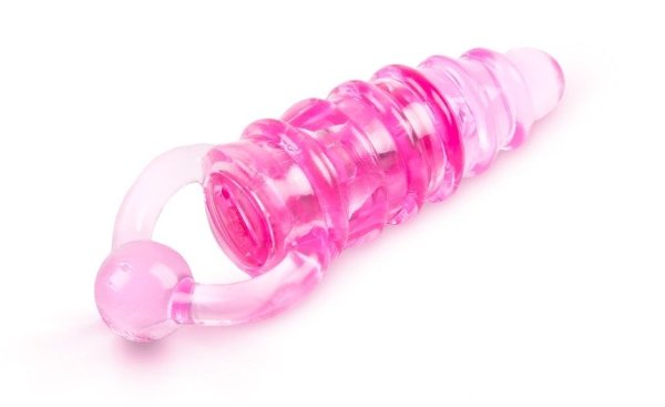 Эрекционное кольцо с удлиненным клиторальным стимулятором, цвет: розовый