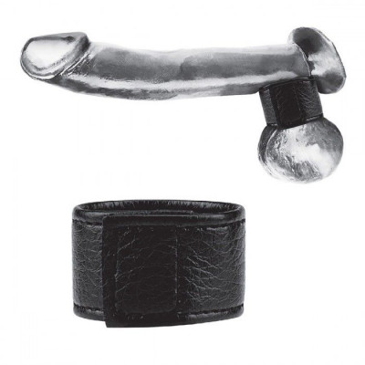 Утяжка на мошонку 1 Velcro Ball Stretcher, цвет: черный