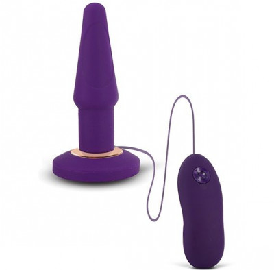 Анальная вибропробка Apex Large Butt Plug Purple, цвет: фиолетовый - 15 см