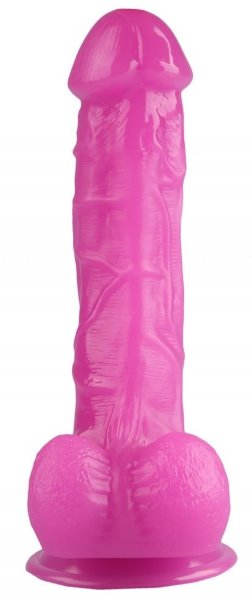 Реалистичный фаллоимитатор на присоске - 24 см, цвет: розовый