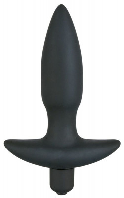Анальная вибровтулка Black Velvets Vibrating Small с 5 скоростями вибрации - 12 см