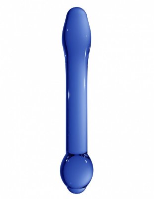 Стеклянный фаллоимитатор Treasure - 18 см, цвет: синий
