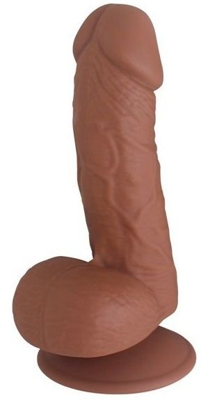 Фаллоимитатор SEDUCER Ballsy Stud - 16,5 см, цвет: коричневый