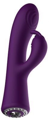 Вибромассажер-кролик Lux - 20 см, цвет: фиолетовый