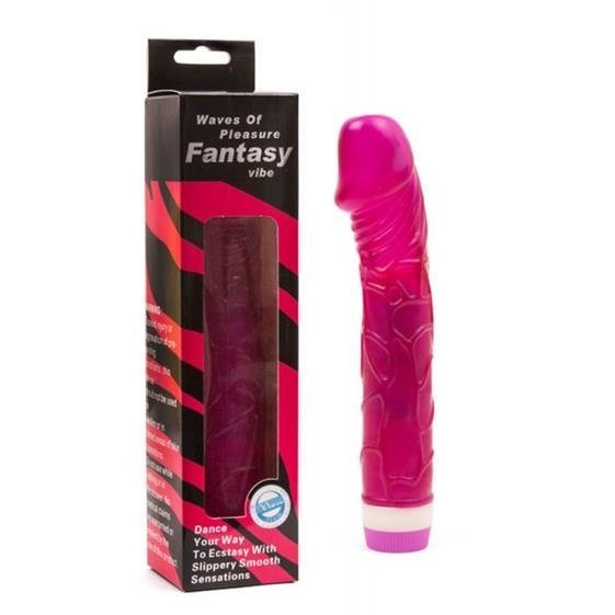 Вибратор Pleasure Fantasy с богатым рельефом - 22,5 см, цвет: лиловый